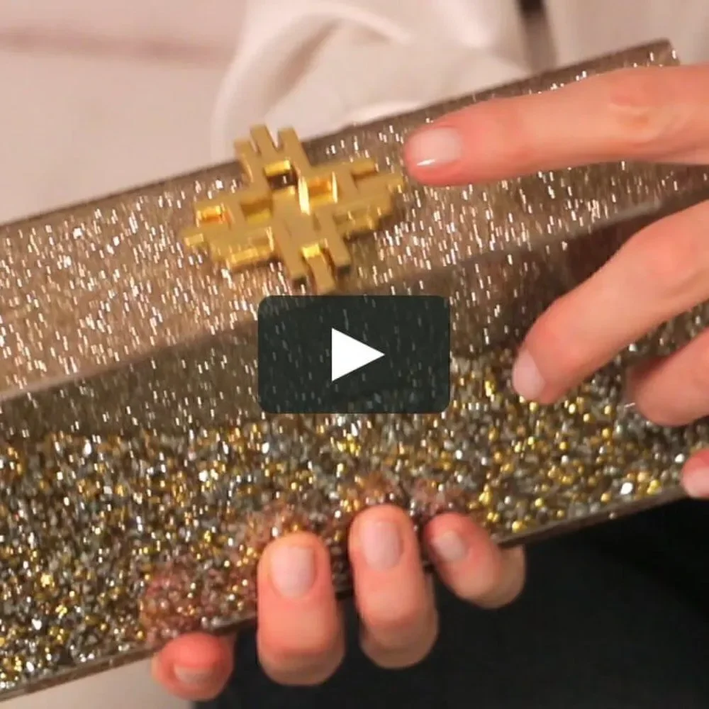 India Hicks Glitter Box Clutch - New